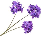 Silk-ka Kunstbloem-Zijden Bloem-Hortensia Tak Zijde Paars-Lavendel 82 cm
