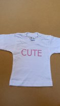 WDLS- Bedrukt baby shirt Cute-maat 62-68