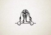 Basset Hound - hond met pootjes - M - 56x73cm - Zwart - wanddecoratie