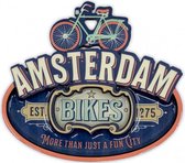 magneet Amsterdam Bikes MDF blauw