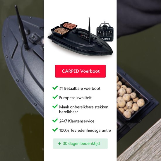 CARPED® Voerboot - Incl. Accu en Tas - 500 Meter Bereik - 1KG Voercapaciteit - Karper Vissen Baitboat - Hengelsport Materiaal - Visspullen Accesoires — afbeelding 2