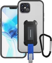 Armor-X Telefoonhoesje Geschikt voor Apple iPhone 12/12Pro - Rugged Case - Hoesje met Magnetische Mount en Karabijnhaak - Zwart