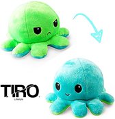 TIRO lifestyle Octopus Knuffel Omkeerbaar Mood - Boos En Blij Emoties - Knuffelbeer - Speelgoed - Groen/Blauw – Cadeautip - Bekend van TikTok