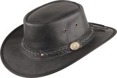Lederen hoed Springbrook zwart, XL