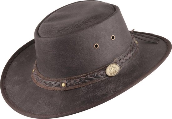 Lederen hoed Springbrook bruin, XL
