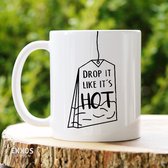Drop it like it’s hot - Customized mokken en bekers - mokken met tekst - mokken - bekers - cadeautje - cadeau voor vrouw - cadeau vor man - keramiek servies - valentijn cadeautje voor haar - 