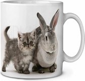 Konijn + kitten  Koffie-thee mok