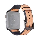 Struisvogeltextuur lederen vervangende horlogebanden voor Apple Watch Series 6 & SE & 5 & 4 44 mm / 3 & 2 & 1 42 mm (geelbruin)