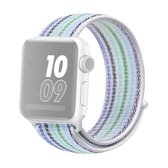 Voor Apple Watch Series 6 & SE & 5 & 4 44 mm / 3 & 2 & 1 42 mm nylon lus horlogeband (krijtstreepblauw)