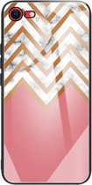 Marmer gehard glas achterkant TPU grenshoes voor iPhone SE (2020) (HCBL-3)