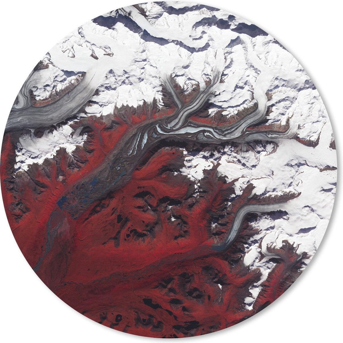 Muismat rond 30x30 cm - Mousepad Galaxy - Rood - Wit - Ronde muismatten