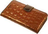 Made-NL vier pasjes (Samsung Galaxy S20) book case robuuste Lak Zwart Taupe krokodillenprint leer schijfmagneet