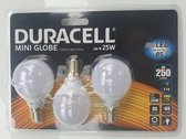 DURACELL - Mini globe frosted warm wit pak van 3 - 250 lumen - 2700 k