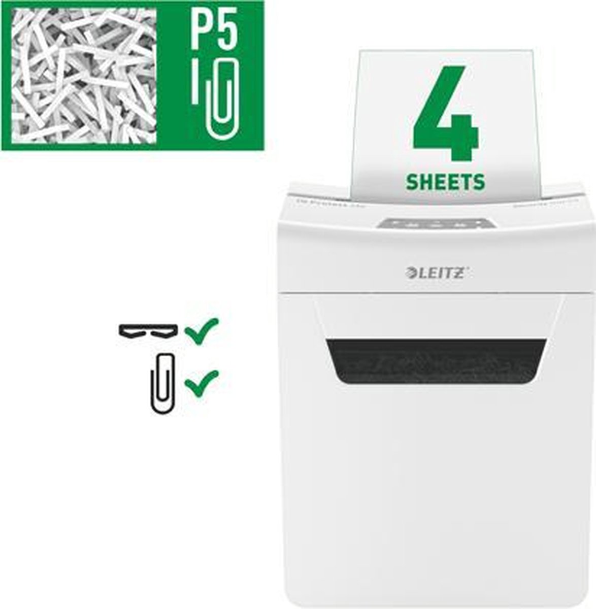 Leitz IQ Protect Premium 4M Ultrastille Papierversnipperaar P5 thumbnail 3