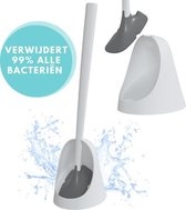 Sanimaid Oslo - Toiletborstel met Houder - Vrijstaand - Wc-Borstel - Wit - Hygiënisch - Duurzaam - Antibacterieel