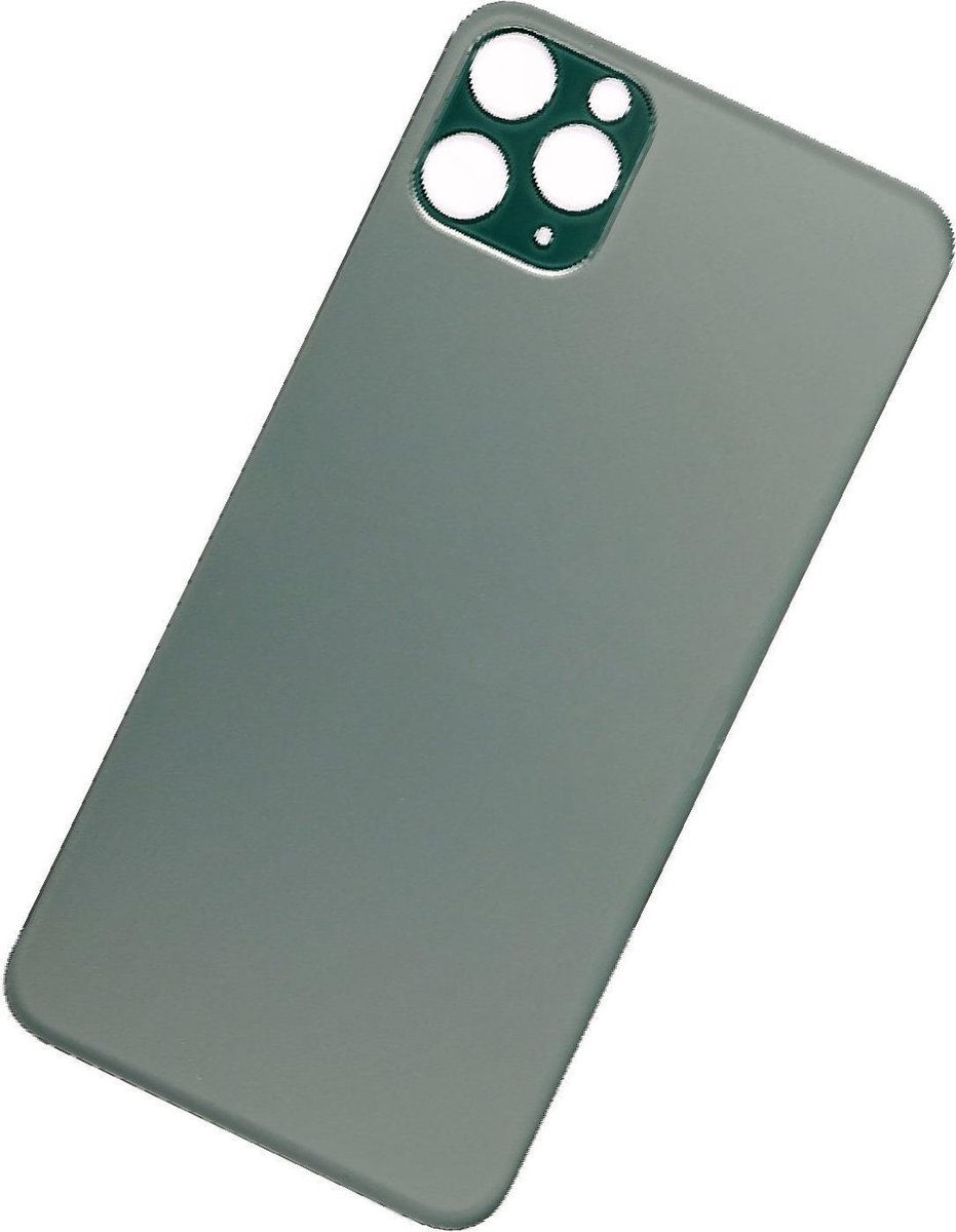iPhone 11 Pro Max - Achterkant glas / Back cover glas / Behuizing glas - Big Hole - Groen