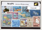 Landkaarten – Luxe postzegel pakket (A6 formaat) : collectie van 50 verschillende postzegels van landkaarten – kan als ansichtkaart in een A6 envelop - authentiek cadeau - kado - g