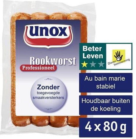 Unox - Rookworst Professioneel - 12x 4 Stuks | bol
