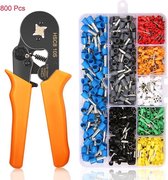 Baymate®Kabel Draad Crimper-Krimptang Tool-Beentje Crimpers-Connector Set - 800 Stuks Koper Geïsoleerde Koord Pin End Crimp