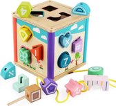 ZaciaToys Kleurrijke Vormenstoof - Steekkubus - Sorteerhuisje - Educatief speelgoed Kinderen - Puzzel - Motoriek - Vormherkenning en Concentratie - Houten speelgoed