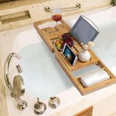 Uitschuifbare Bamboe Bad Lade-Antislip Bad Lade -Caddy Organizer Boek -Wijn Tablet Houder- Leesrek