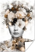 Poster Vrouwen - Bloemen - Scherven - 60x90 cm
