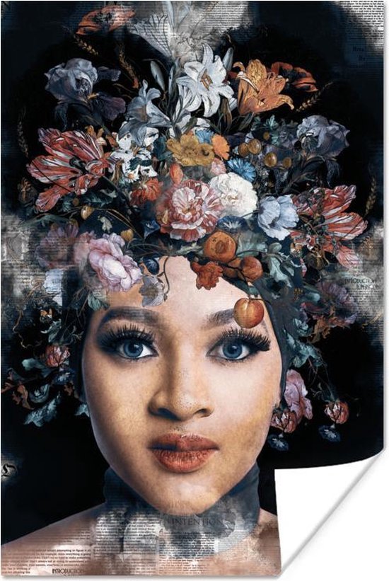 Poster Bloemen - Kleuren - Vrouwen - 20x30 cm