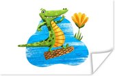 Poster Krokodil - Water - Jungle - 90x60 cm