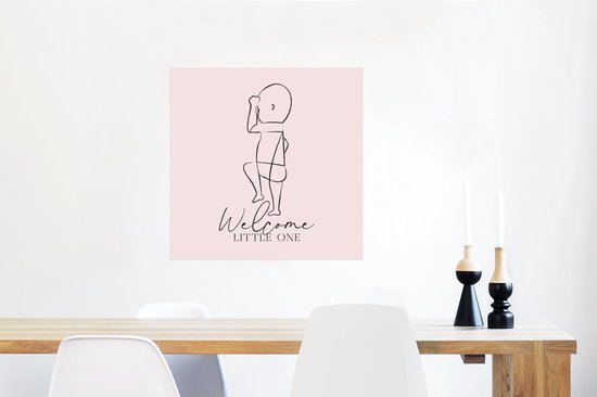 Affiche Bébé - Posters - Chambre de bébé - Rose - 50x50 cm | bol