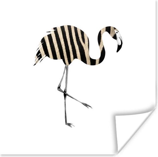 Affiche Flamingo - Ligne - Motifs - 75x75 cm