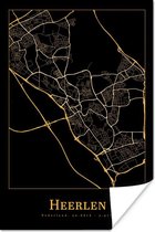 Affiche Carte - Heerlen - Or - Zwart - 120x180 cm XXL