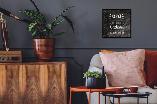 Cadre photo avec affiche - Le meilleur cadeau - Grand-père - Proverbes - Citations - 40x40 cm - Cadre pour affiche