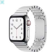 MY PROTECT® Luxe Metalen Armband Voor Apple Watch Series 1/2/3/4/5/6/7/SE 38/40/41mm Horloge Bandje - iWatch Schakel Polsband Strap RVS - Stainless Steel Watch Band - Zilver