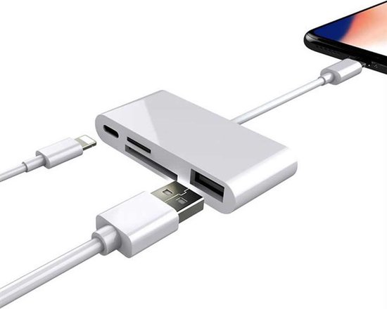 Apple iPhone / iPad Cardreader 4 in 1 - SD-Kaart / MicroSD kaart / USB /  Lightning... | bol.com