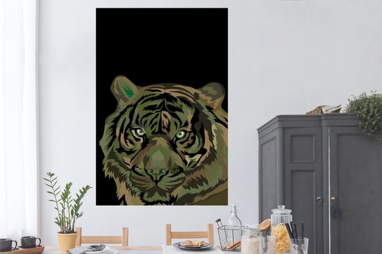 Affiche Tigre - Camouflage - Tête - 120x180 cm XXL