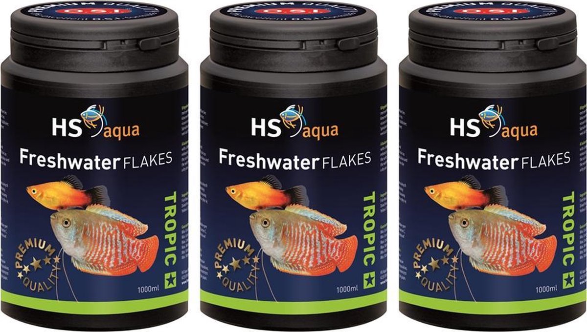 HS Aqua Freshwater Flakes Tropisch Vlokvoer 400 ml 3 stuks (Voordeelset)