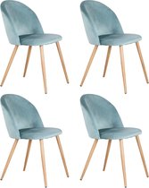Loft Home Eetkamer stoel | Set van 4 | Moderne look | Kuipstoel | Stoel | Zitplek | Complete set | Fluweel | Velvet | Groen