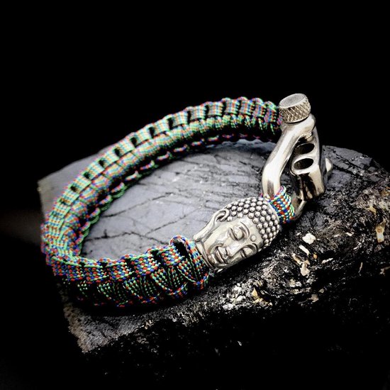 Bracelet Paracord avec Charm Bouddha 3D en Argent 925 (Espacement) de 12  grammes... | bol.com