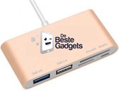 USB-C Cardreader Kleur: Roze - USB-C Hub - 2xUSB (2.0 + 3.0) , SD kaart, Micro SD (Hoge capaciteit), Micro USB - Android Cardreader - Kaartlezer - Camera Connection Kit