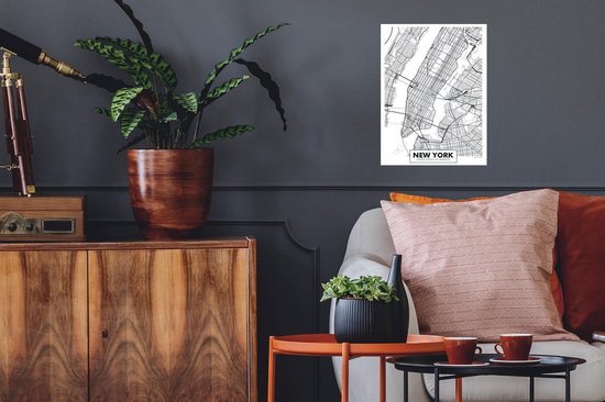 Stickers Stickers muraux - Carte - New York - Minimalisme - 30x40 cm - Feuille adhésive