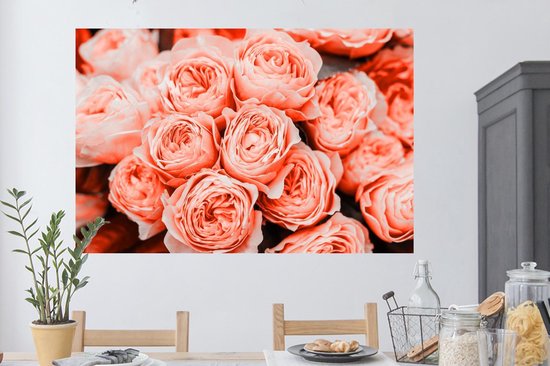 Stickers muraux - Film autocollant - Roses - Bouquet - Rose - 120x80 cm - Film adhésif - Stickers muraux Chambre d'enfant - Papier peint autocollant