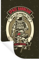 Muurstickers - Sticker Folie - Vintage - Astronaut - BBQ - 20x30 cm - Plakfolie - Muurstickers Kinderkamer - Zelfklevend Behang - Zelfklevend behangpapier - Stickerfolie