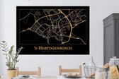 Stickers muraux - Carte - 's-Hertogenbosch - Or - Zwart - 120x80 cm - Feuille adhésive