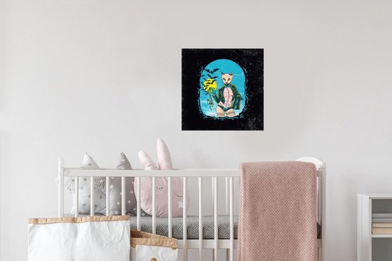 Stickers muraux - Film autocollant - Vintage - Chat - Chapeau - 30x30 cm - Film adhésif - Stickers muraux Chambre d'enfant - Papier peint autocollant