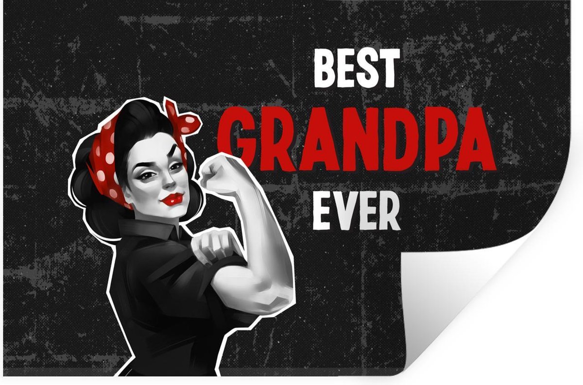 Muurstickers - Sticker Folie - Opa - Quotes - Vintage - Best grandpa ever - Spreuken - 120x80 cm - Plakfolie - Muurstickers Kinderkamer - Zelfklevend Behang - Zelfklevend behangpapier - Stickerfolie