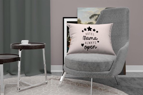 Sierkussen - Cadeau Fête Des Mères Hotel Maman Always Ouvert - Multicolore - 40 Cm X 60 Cm