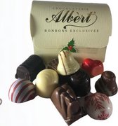 Chocolade - Bonbons - 325 gram - Lint met tekst "Opkikkertje" - In cadeauverpakking met gekleurd lint