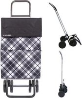 Rosler Boodschappentrolley 4 Wielen Capri - Dos+2 - Zwart/Wit Geruit