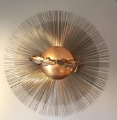 Wanddecoratie metaal "Cloudy Sun" 80cm