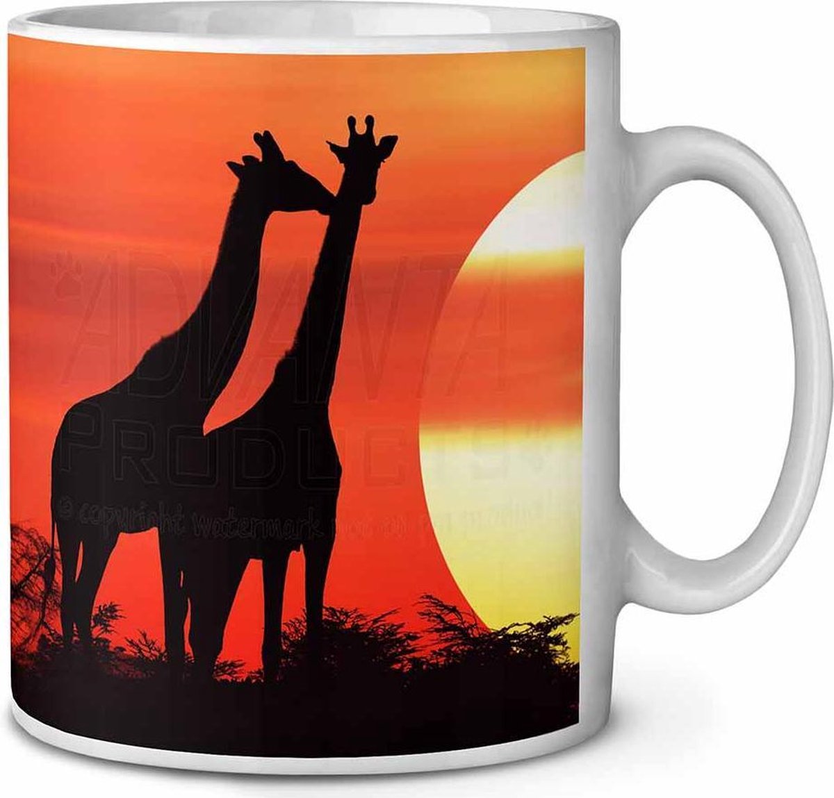 Giraffen bij zonsondergang Koffie-thee mok 420 ML